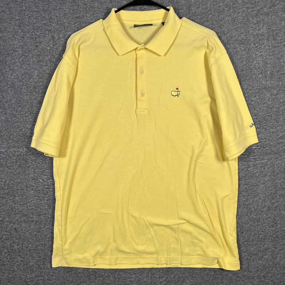 Vintage Masters Collection Polo Shirt Mens Large‎ Yellow Augusta National Golf